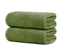 Tens Towels Confezione da 2 teli da bagno extra large, 89 x 180 cm, 100% cotone, più grandi e leggeri, ad asciugatura rapida, super morbidi e assorbenti, asciugamani da bagno oversize, colore verde
