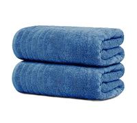 Tens Towels Confezione da 2 teli da bagno extra large, 89 x 180 cm, 100% cotone, più grandi e leggeri, ad asciugatura rapida, super morbidi e assorbenti, asciugamani da bagno oversize, blu