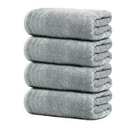 Tens Towels Confezione da 4 asciugamani da bagno extra large 76 x 150 cm, 100% cotone, più grandi e leggeri, ad asciugatura rapida, super morbidi e assorbenti, perfetti per il bagno, grigio freddo