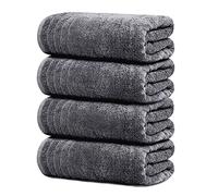 Tens Towels Confezione da 4 asciugamani da bagno extra large, 76 x 150 cm, 100% cotone, più grandi e leggeri, ad asciugatura rapida, super morbidi e assorbenti, perfetti per il bagno, grigio scuro
