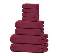 Tens Towels Set di 8 asciugamani, 2 asciugamani da bagno extra large, 2 asciugamani per le mani, 4 salviette, 100% cotone, più leggeri, ad asciugatura rapida, super assorbenti, set di asciugamani da
