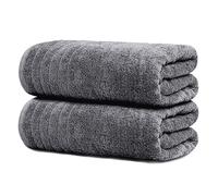 Tens Towels Teli da bagno grandi, 100% cotone, 89 x 177,8 cm, extra large, leggeri, ad asciugatura rapida, super assorbenti, asciugamani da bagno oversize (confezione da 2, grigio scuro)