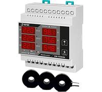 Tense Elektronik EM-100DIN - Multimetro da incasso per la misurazione della corrente (1A-100A), tensione e frequenza in reti a 3 fasi - guida DIN digitale
