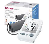 Beurer BM 26 Misuratore di pressione da braccio, con bracciale per circonferenze 22-35 cm, indicatore di rischio, rilevamento aritmie, messaggio in caso di errore di applicazione