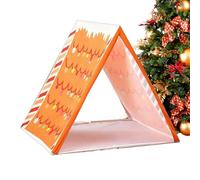 Tent di Natale di pan di zenzeros, Tent da gioco marrone con casetta di pan di zenzeros di Babbo Natale per la casa, decorazioni per feste al coperto per bambini e bambine