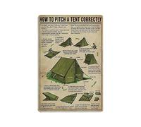Tent Knowledge How To Pitch A Tent Correctly Metal Tin Sign Knowledge Poster Targa da parete in metallo Vintage Decorazione artistica da parete Stampa regalo per casa, negozio, ufficio, giardino