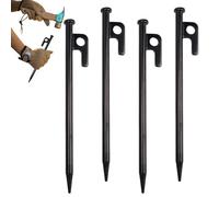 Tent Stakes, Camping Awning Pegs, 7.87 Inch 4 Piece Fixing Spikes & Versatile Use, Sturdy Nails for Canopy, Patio, Pathway, Grassland, Fence, Backyard and Garden Outdoor Landscape