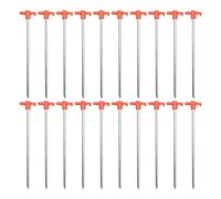 Tent Stakes, Ground Camping Pegs, 20-Piece Heavy Duty Set, Strong Fixation Spikes for Tarp, Canopy, Mountain Hiking, Beach, Garden, Sand, Patio, Trekking, Expedition