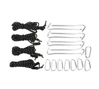 Tent Stakes Kit with 2m Wind Ropes & Aluminum Buckles | 8 Pcs Sturdy Ground Spikes for Camping Tents/Canopies/Outdoor | Secure Anchoring for Hard Soil