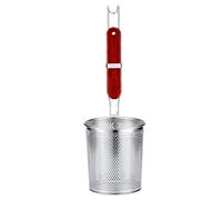 Tenta Kitchen Micro-perforated Stainless Steel Pasta Basket Mesh Spider Food Dumpling Noodle Strainer,Fine Mesh Skimmer Kitchen Fine Sieve Mesh Strainer With Wooden Handle (Strainer, 14cm)