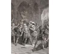 Tentativo di assassinio di Guglielmo Principe d'Orange da parte di Juan de J uregui ad Anversa il 18 marzo 1582. Juan de J uregui fu ucciso dalle guardie del principe s William sopravvisse a questo