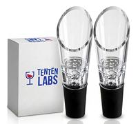 TenTen Labs Aeratore e Decanter per Vino, Confezione da 2, Nero | Per Amanti del Vino e Padroni di Casa, Solo Aeratore, Migliora il Gusto Durante il Servizio, Confezione Regalo Inclusa