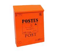 TentHome Cassetta delle lettere da parete vintage con aletta e serratura (arancione 1)