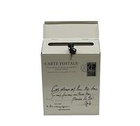 TentHome Cassetta delle lettere vintage da parete con aletta e serratura (bianco 2)