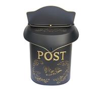 TentHome Cassetta Postale da Esterno in Ferro Battuto Vintage a Parete Nero, Cassetta delle Lettere Filo Muro Cancello Rustica, Buca Lettere Originale Decorativa per Matrimonio Villa Giardino Feste