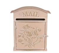 TentHome Cassetta Postale da Esterno Vintage in Ferro Battuto Rosa a Parete, Cassetta delle Lettere Filo Muro Cancello Rustica, Buca Lettere Originale Decorativa per Matrimonio Villa Giardino Feste
