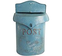 TentHome Scatola di lettere da parete vintage in metallo per casa (blu)
