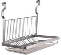 TentHome Scolapiatti Pensile Pieghevole Acciaio Inox 304, Scolapiatti da Parete con Vaschetta Raccogligocce Plastica, Porta Scola Piatti da Muro Salvaspazio