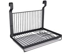 TentHome Scolapiatti pieghevole da parete in acciaio inossidabile nero opaco, 40 x 26,5 cm