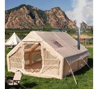 TentHome Tenda da Campeggio Gonfiabile 4-6 posti Famiglia Facile da Montare, Tenda Grande Luxury4 Stagioni con Stufa, Glamping Alta, 420D Oxford Impermeabile, 400x300x210cm