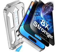 Tentoki 2 Pezzi Privacy Pellicola per iPhone 15/16(6.1'), Compatibile con Face ID, Durezza 9H+ Protezione Schermo di Grado Militare, [Con Kit di Installazione Rapida][Senza Bolle]