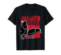 Tentted Murder T Shirt Divertente Pun Joke Crow Corvo Camicia Maglietta