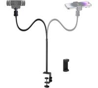 Tentucro Supporto per webcam per telefono da scrivania regolabile a collo di cigno, supporto per fotocamera Logitech Webcam C922 C930e C920S C920 C615, ecc. (filettatura da 1/4")