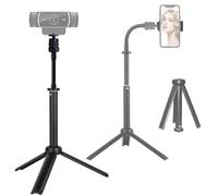 Tentucro Supporto per webcam portatile, treppiede estensibile per fotocamera, con mini braccio a collo di cigno per telefoni cellulari, webcam Logitech C922 C930e C920S C920 C615, fotocamere leggere