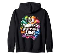 Tenuto tra Le Braccia eterne di Yahweh Felpa con Cappuccio