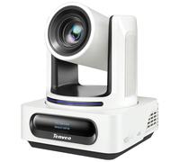 Tenveo Telecamera PTZ 4K NDI, Tracciamento IA Automatico, Zoom Ottico 20X, Uscite 3G-SDI LAN HDMI USB3.0 LAN PoE Streaming IP Live per Eventi di Culto Conferenze Video YouTube OBS vMix (Bianco)