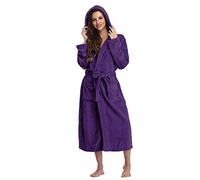 TENVORA Accapatoio,Accappatoio Uomo,Accappatoio Donna Accappatoio autunno solido con cappuccio donna inverno caldo peluche leggero morbido camicia da notte vestaglie casual for la casa(3XL)