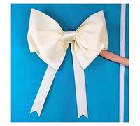 TENVORA Fiocco Grande,Satin Ribbon Bow Decorazioni Decorazione Natalizia Big Bow Shop Display Hedding Arch Birthday Party Festivity Occasioni Auto Giant(White,50cm Material Bag)