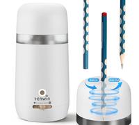 tenwin Temperamatite elettrico completamente automatico, ricaricabile e portatile, veloce da 7 - 12 mm matite e matite colorate, ideale per casa, ufficio e scuola (bianco)