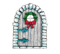 TENYELE Accessorio colorato in legno per giardino fatato, decorazione per porta, ornamento in legno di bosso per statue per finestre da cortile, fiabe, decorazione romantica, atmosfere, potenziatore