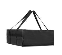 TENYELE Borse isolate in tessuto non tessuto multiuso per shopping e picnic Borsa pieghevole portatile di consegna dell'alimento con borsa della spesa isolata maniglia, Nero , Taglia unica