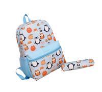 TENYELE Zaino del fumetto e sacchetti della penna Set pratico sacchetto di scuola per ragazzi e ragazze con la cinghia regolabile di grande capacità borsa di libro per bambini alla moda, C, One Size