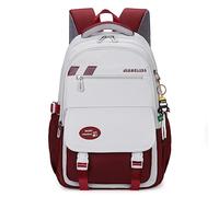 TENYELE Zaino per la scuola di grande capacità zaino per laptop zaino scuola borsa per libri per studenti borse leggere, Rosso vinaccia