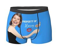 TENZHVXI Slip Boxer da Uomo Personalizzati, Pantaloncini fotografici Personalizzati Intimo con la Faccia della Moglie, Slip Divertenti novità Mutande per Il Regalo Fidanzato Marito