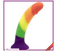 "Teo" Dildo 20 cm Arcobaleno - Fallo Curvo Vaginale e Anale