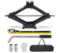 Teodute Cric per Auto 2,5T (5519 lbs), Universale Sollevatore Auto con Guanti+Borsa di Stoccaggio, con Kit di Ricambio Della Gomma Della Chiave Lug per L'automobile SUV MPV