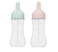 Teogneot 2 Pezzi Flacone Graduato 350ml Squeezer Bottle Biberon Cucina Bottiglie Condimento Flacone Dosatore Dispenser Condimenti in Plastica, Dispenser Olio per Ketchup, Olio, Sciroppo, Maionese