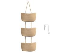 TeoKJ Cestino da appendere sopra la porta, 3 livelli in corda di cotone intrecciata per la cameretta dei bambini, cesto portaoggetti da parete decorativo in iuta