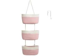 TeoKJ Cesto sospeso per porta, 3 ripiani, organizer da parete da appendere, in corda di cotone, tessuto con ganci per parete, mensola da bagno, cestino sospeso per frutta