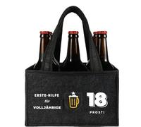 teokyat Borsa porta birra in feltro per il 18° compleanno, per primo soccorso, regalo per il 18° compleanno del ragazzo, borsa per bottiglie di birra per feste di compleanno