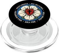 Teologia Riformata Cinque Solas Croce Luterana Fiore Cristiano PopSockets PopGrip per MagSafe