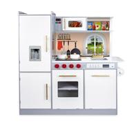 Teorema 40648 - Cucina Giocattolo in Legno con Piastra e Dispenser a batteria, Altezza 102cm, con Elettrodomestici e Utensili da Cucina.