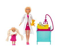 Teorema 66828 - Bambola Dea Veterinaria con Cuccioli, con Bambola Piccola, Altezza 29cm, Playset Veterinaria, con Accessori