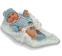 Teorema 66922 - Bambolotto Neonato Maschio in Vinile Profumato con Certificato di Nascita, Ciuccio e Braccialetto, Altezza 35cm