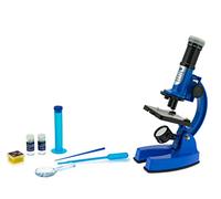 Teorema 74210 - Valigetta con Microscopio in Metallo per Bambini, 100-200-300-600-1200X ZOOM con Accessori. 48 Pezzi, Blu