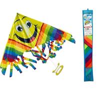 Teorema - Aquilone Arcobaleno Smile, con Maniglia, Facile da Montare, Misure 110x80cm
